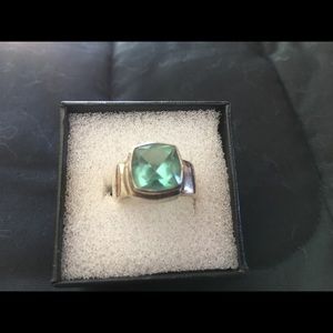 Aqua Swarovski Crystal and Sterling ring